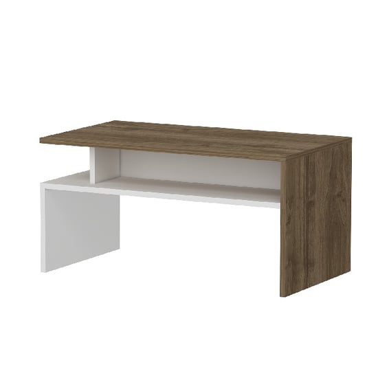 HOMEMANIA Ada Coffee Table, in White, Walnut