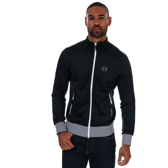 Men's Armani Exchange Trim Zip Track Jacket in Navy