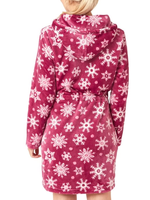 Snowflake Fleece Hooded Robe