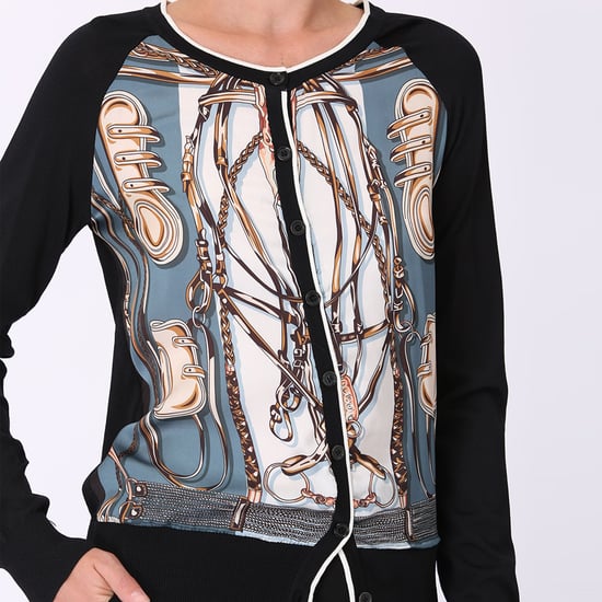 Cardigan med tryck framtill - Image 4