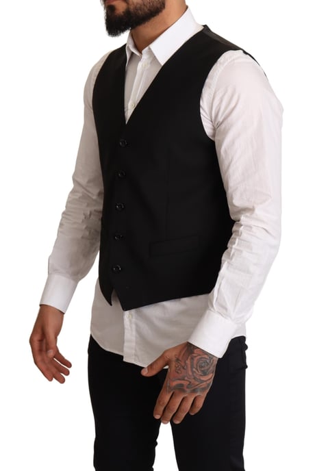 Dolce & Gabbana Herr svart ull formell västkjol - Image 2