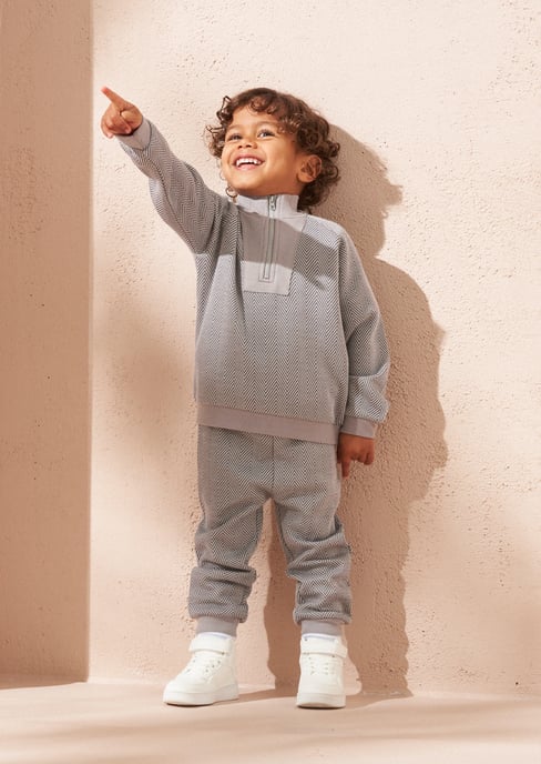 Slade Grey Herringbone Tracksuit Set