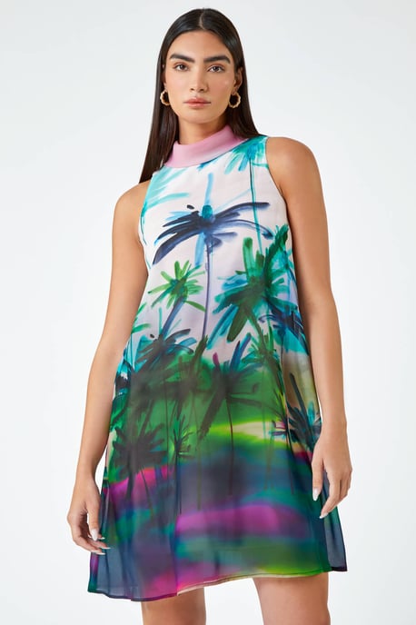 LIMITED Tropical High Neck Shift Dress - Image 2