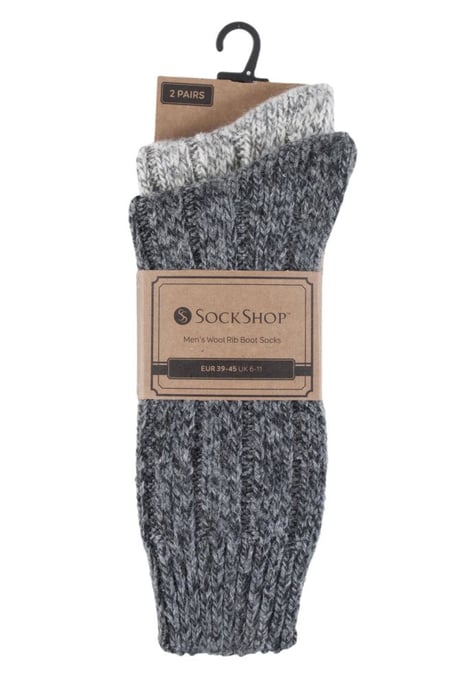 2 Pairs Mens Ladies Thick Heavy Winter Warm Wool Hiking Boot Socks - Image 2