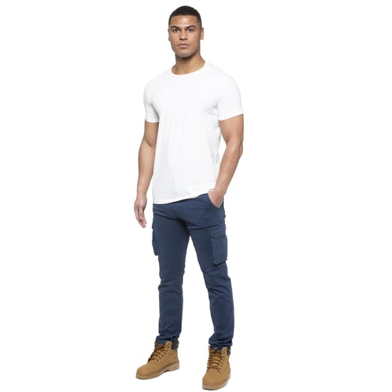 Enzo | Mens Cargo Trousers - Blue