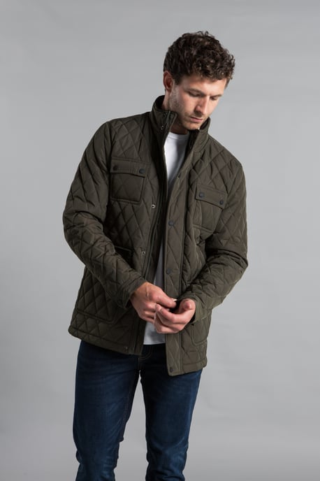 Khaki Diamond Quilted Jacket