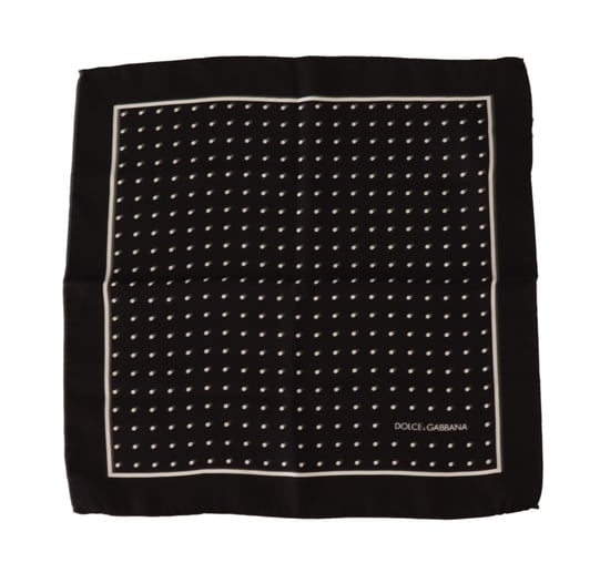 Dolce & Gabbana Mannen Zwarte Gestipte Zijden Ponderdoek Sjaal - Image 1
