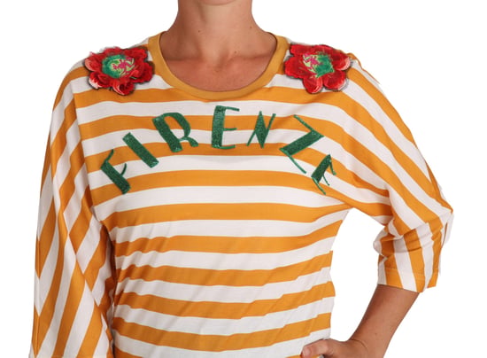 Dolce & Gabbana Women's White Orange FIRENZE Top T-shirt - Image 3