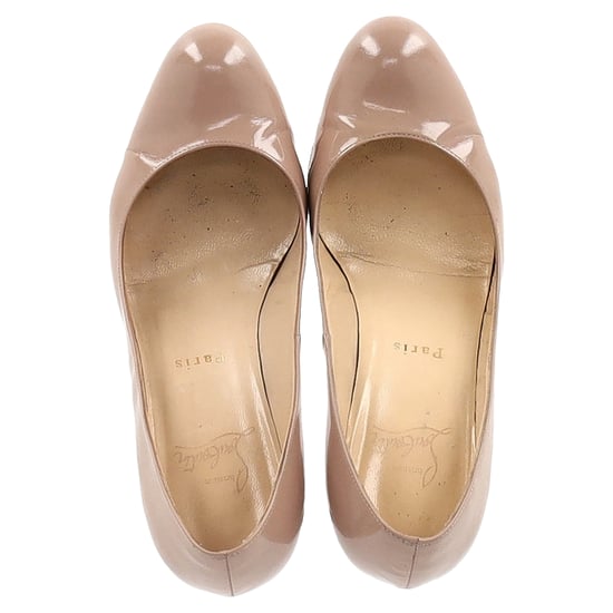 Christian Louboutin Dolly 85 Ronde Neus Pumps in Nude Hoogglans Leer - Image 3