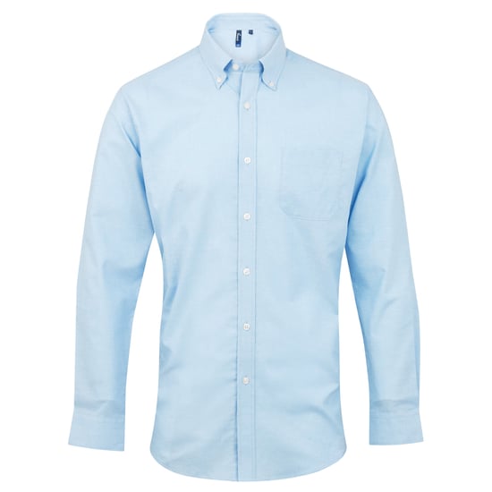 Premier Heren handtekening Oxford Lange Mouwen Werk Shirt (Lichtblauw) - Image 1