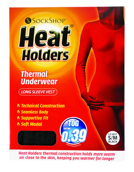 Heat Holders - Ladies Cotton Thermal Underwear Long Sleeve Top Vest - Image 2