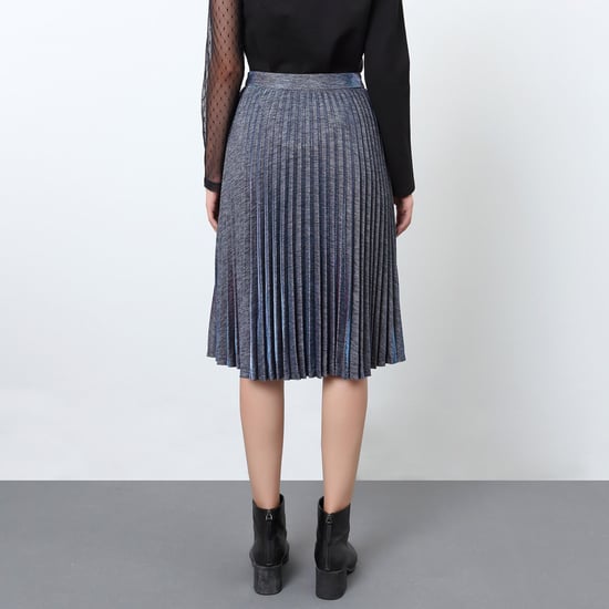 Skimrande kjol med solpleats - Image 3