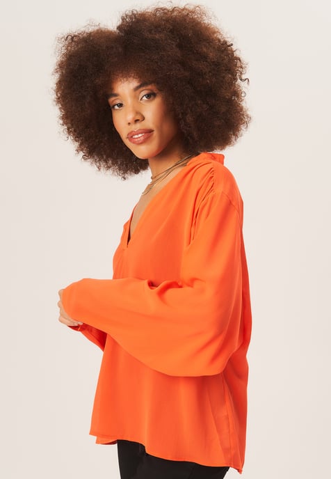 Texturerad Chiffon Oversized Blus - Image 3