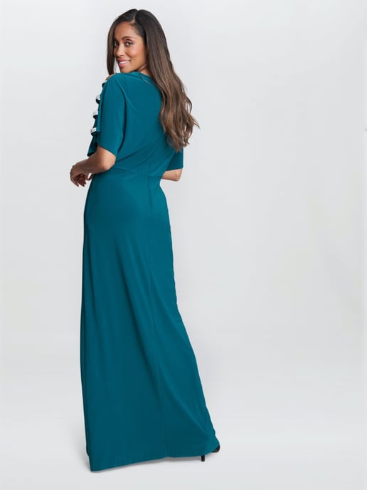 PASCALE LONG KNOT FRONT JERSEY DRESS