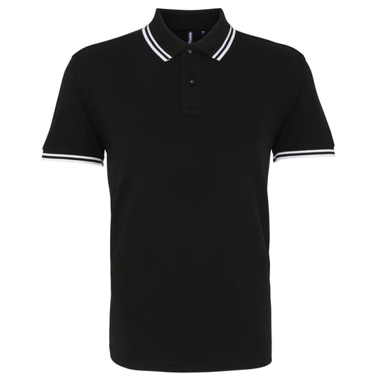 Asquith & Fox Heren Klassiek Fit getipt Poloshirt (Zwart/Wit) - Image 1