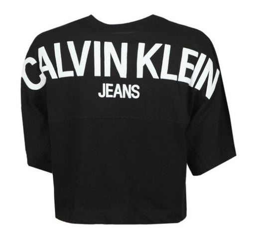 Womens Calvin Klein Puff Print Logo Tee in Black