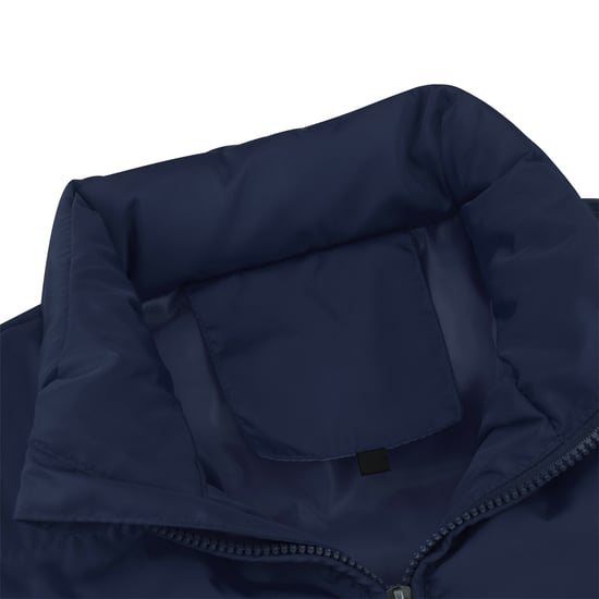 Men's Solid Color Casual Stand Collar Padded Gilets Blue