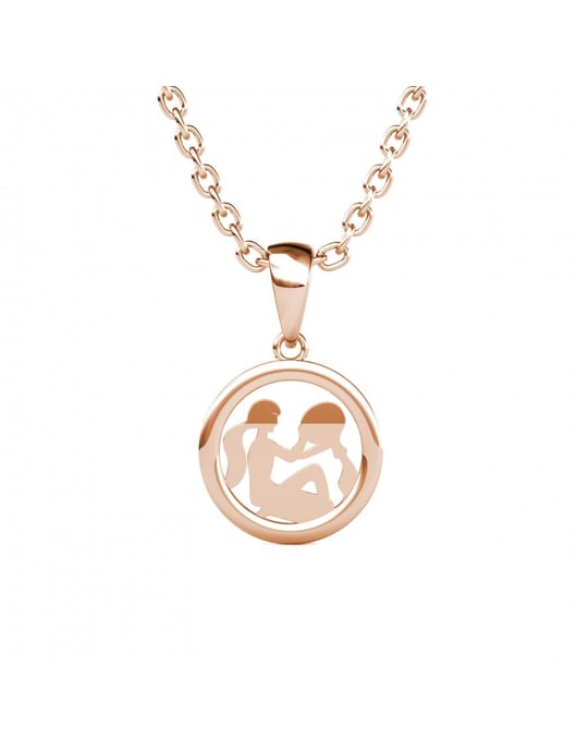 Aquarius Zodiac-hänge - roséguld och kristall - Image 4