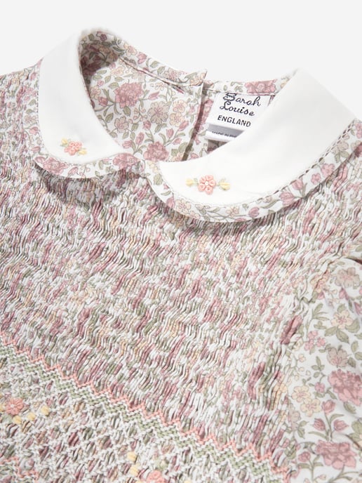 Sarah Louise Girls Floral Cotton Dress in Multicolour