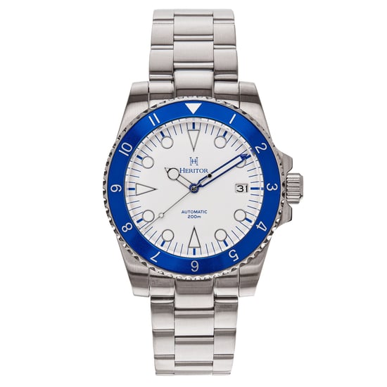 Heritor Automatic Luciano Bracelet Watch w/Date - Blue/White