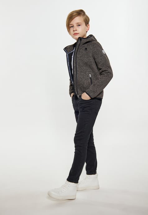 Schmuddelwedda Gebreide fleeceblouse jongens (kinderen) grijs melange - Image 2