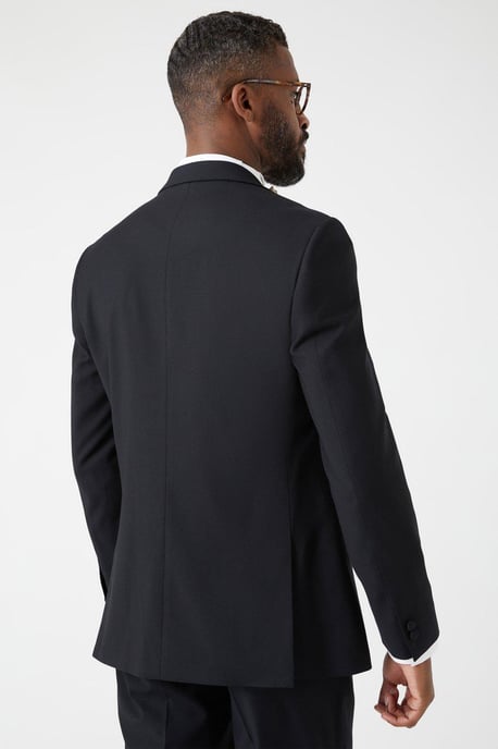 Skinny Fit Black Tuxedo Suit Jacket - Image 3