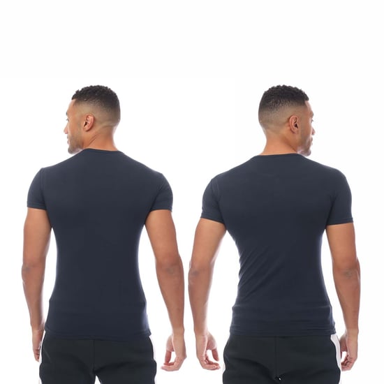 Men's Emporio Armani 2 Pack Underwear Logo T-Shirt in Navy