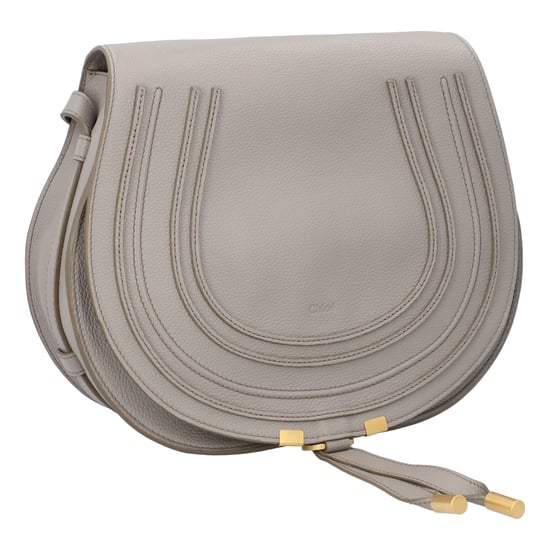 Chloé Marcie Medium Saddle Bag Grey - Image 2