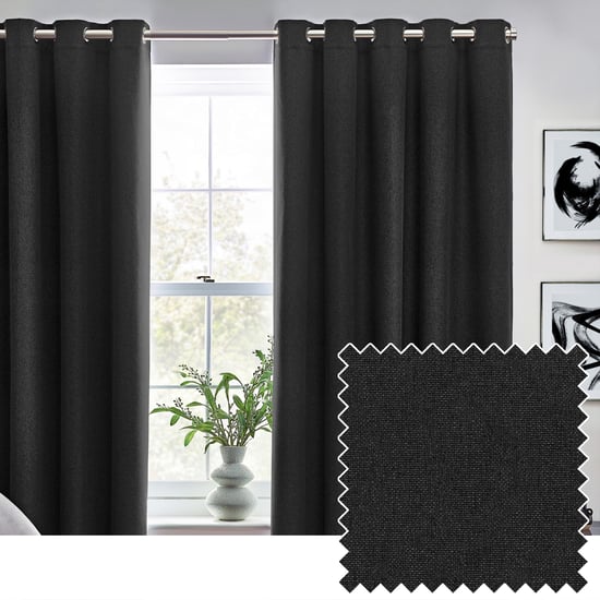 furn. Dawn Blackout Eyelet Curtains - Image 1
