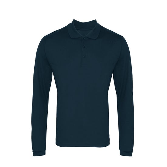 Premier Heren Coolchecker Pique Poloshirt met lange mouwen (Marine) - Image 1