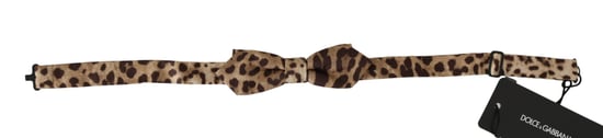 Silk Leopard Print Adjustable Bow Tie