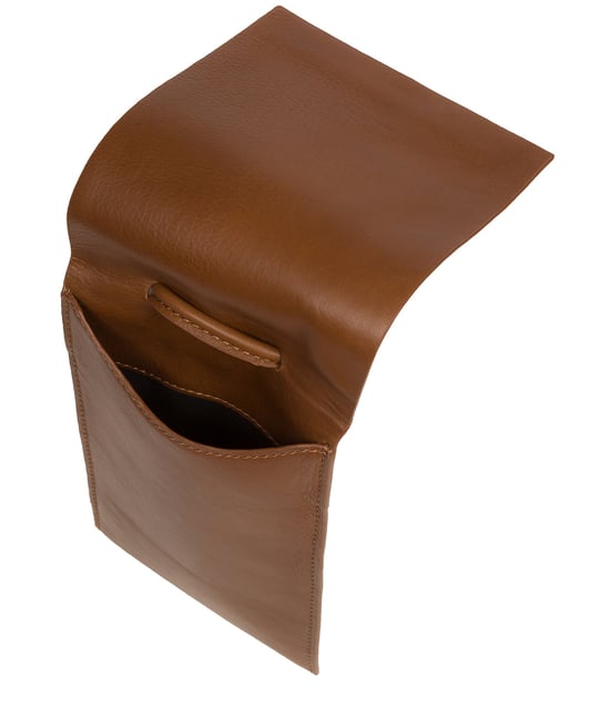 'Rina' Chestnut Nappa Leather Cross Body Phone Bag