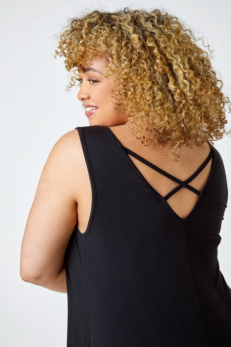 Curve Cross Detail Stretch Vest Top