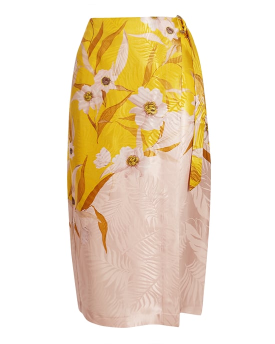 Ted Baker Hesper Cabana Printed Wrap Skirt, Yellow