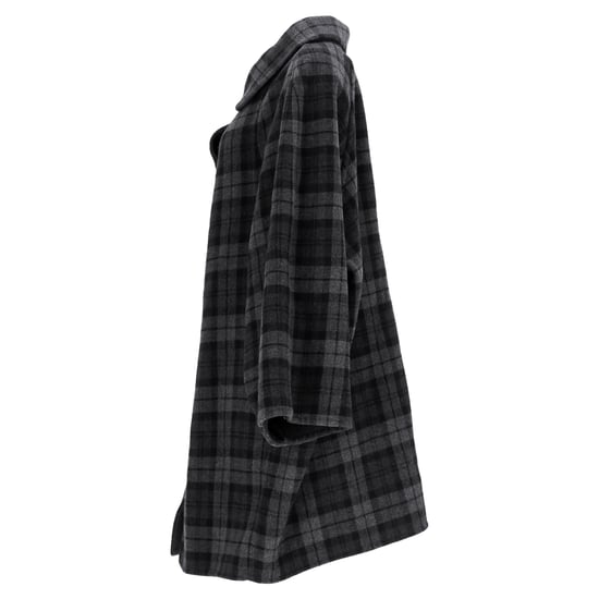 Balenciaga Checked Flannel Coat In Gray Wool
