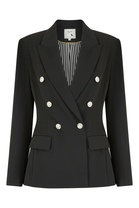 Yumi Black Blazer With Button Detail