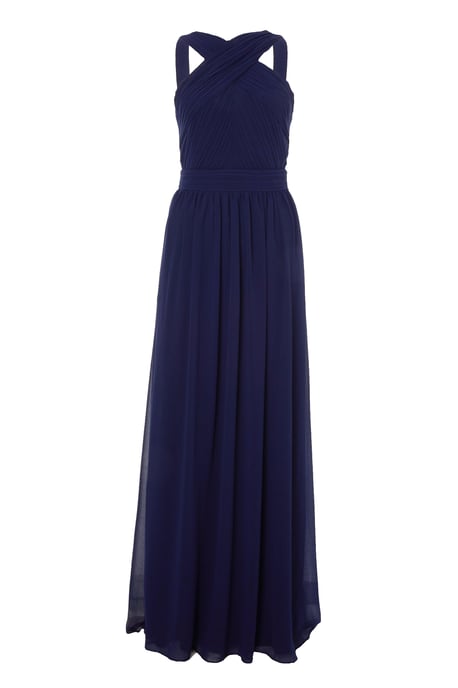 Navy Chiffon Maxi Dress