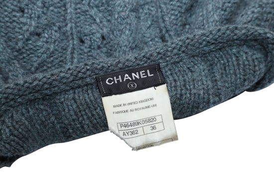 Chanel Kabelgebreide Cardigan in Teal Kasjmier - Image 4