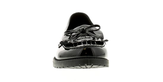 Platino Womens Flat Shoes Tumble Slip On black patent
