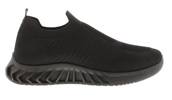 Apache Womens Chunky Trainers Knit Effect Sky Slip On black - Image 2