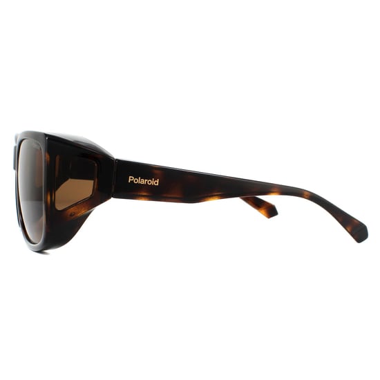 Polaroid Suncovers Wrap Unisex Havana Brown Copper Polarized Sunglasses - Image 3