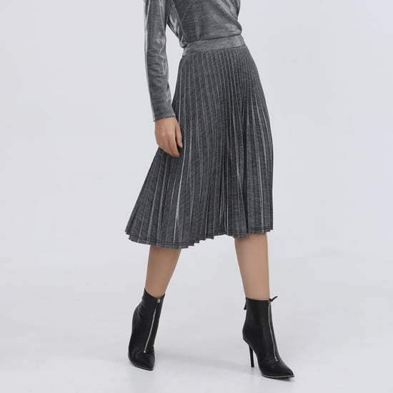 Skimrande kjol med solpleats - Image 2