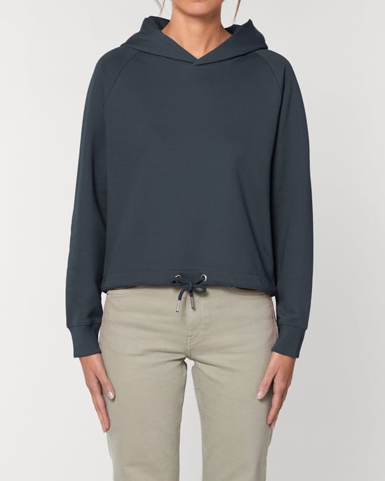Udana Women's Cropped Hoodie in Indigo Blue