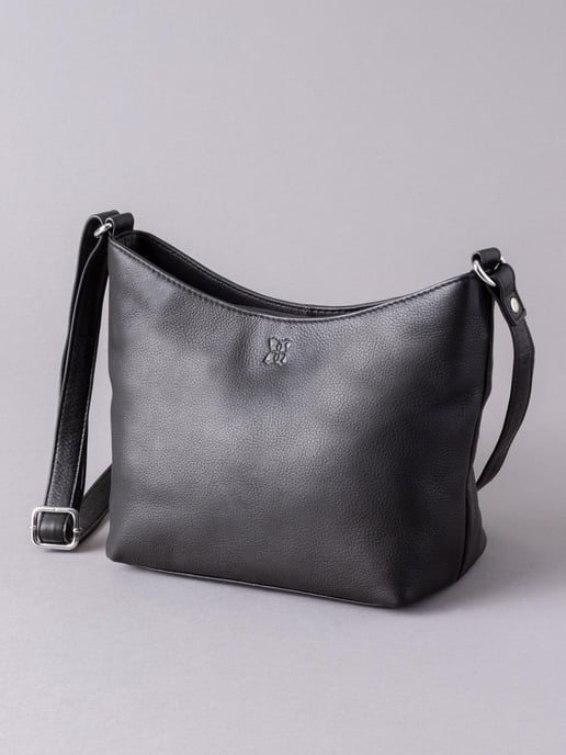 Fornside Small Leather Cross Body Bag in Black
