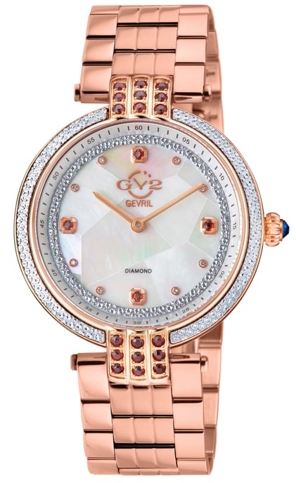 GV2 Women's Matera 12804B Swiss Quartz Dimaond White MOP Dial Watch