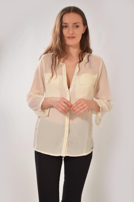 Chiffon Crepe Pocket Blouse - Image 2