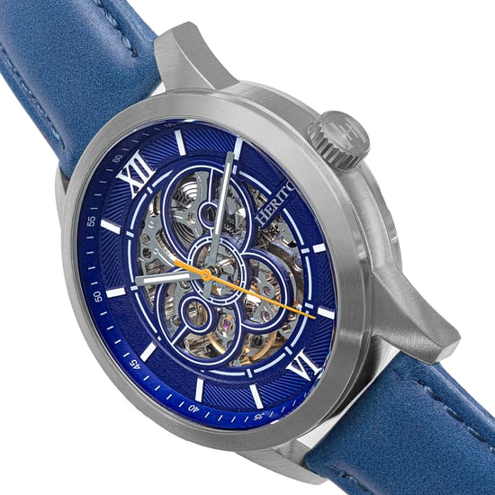 Heritor Automatic Jonas Leather-Band Skeleton Watch