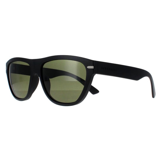 Serengeti Cat Eye Unisex Mat Zwart Mineraal Gepolariseerd 555nm Groen Pancho - Image 1