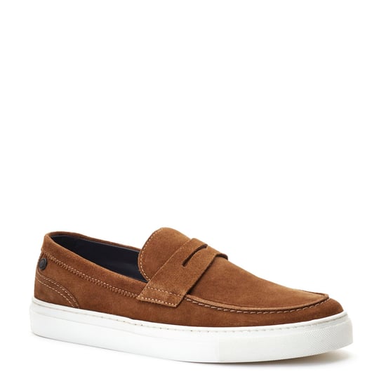 Base London Mens Flynn Suede Cognac Suede Loafers