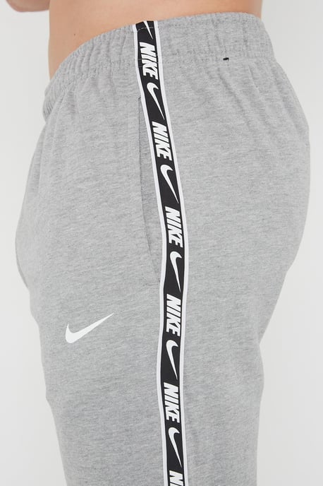 Nike Mens Repeat Taping Logo Fleece Cuffed Joggers in Grey - Image 5